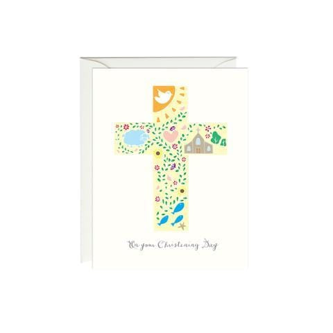 Paula & Waffle Card Christening Cross Card