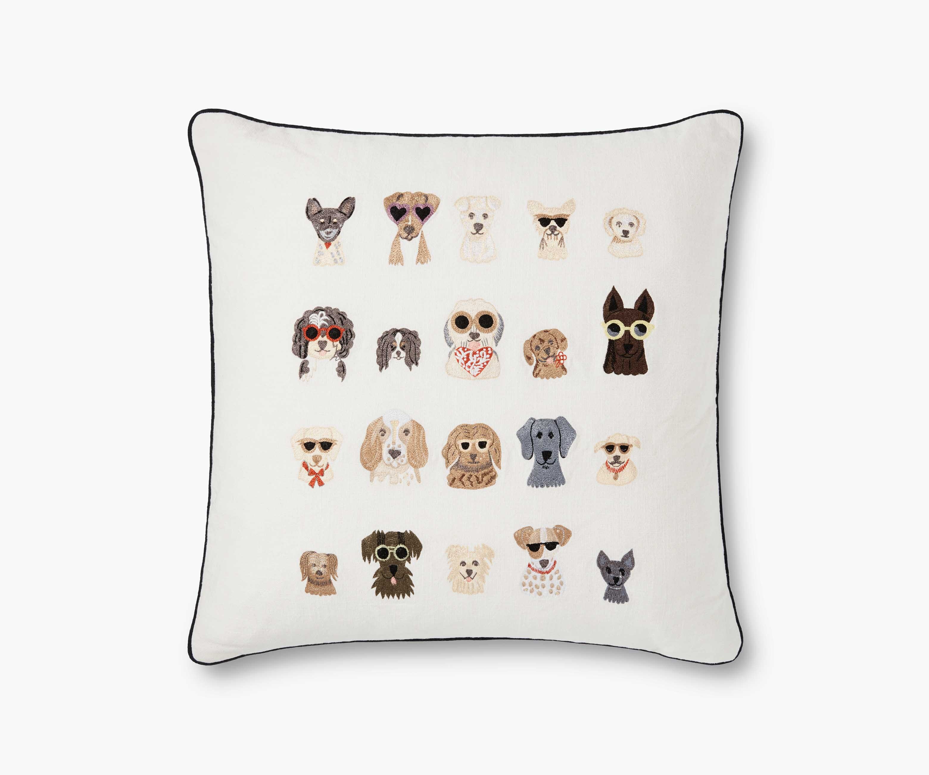 Embroidered dog sale pillow