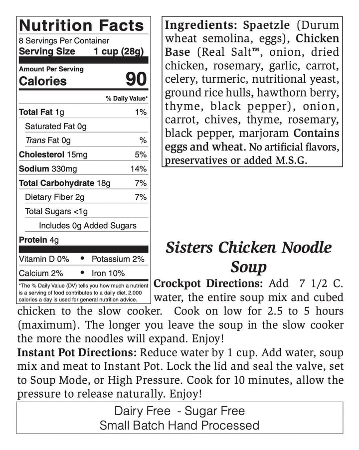 Rill's Specialty Foods Soup Mix Sister's Chicken Noodle Soup - Small