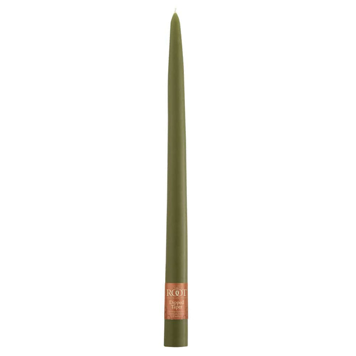 Root Candles Candles 12" / Dark Olive Dipped Taper Candles