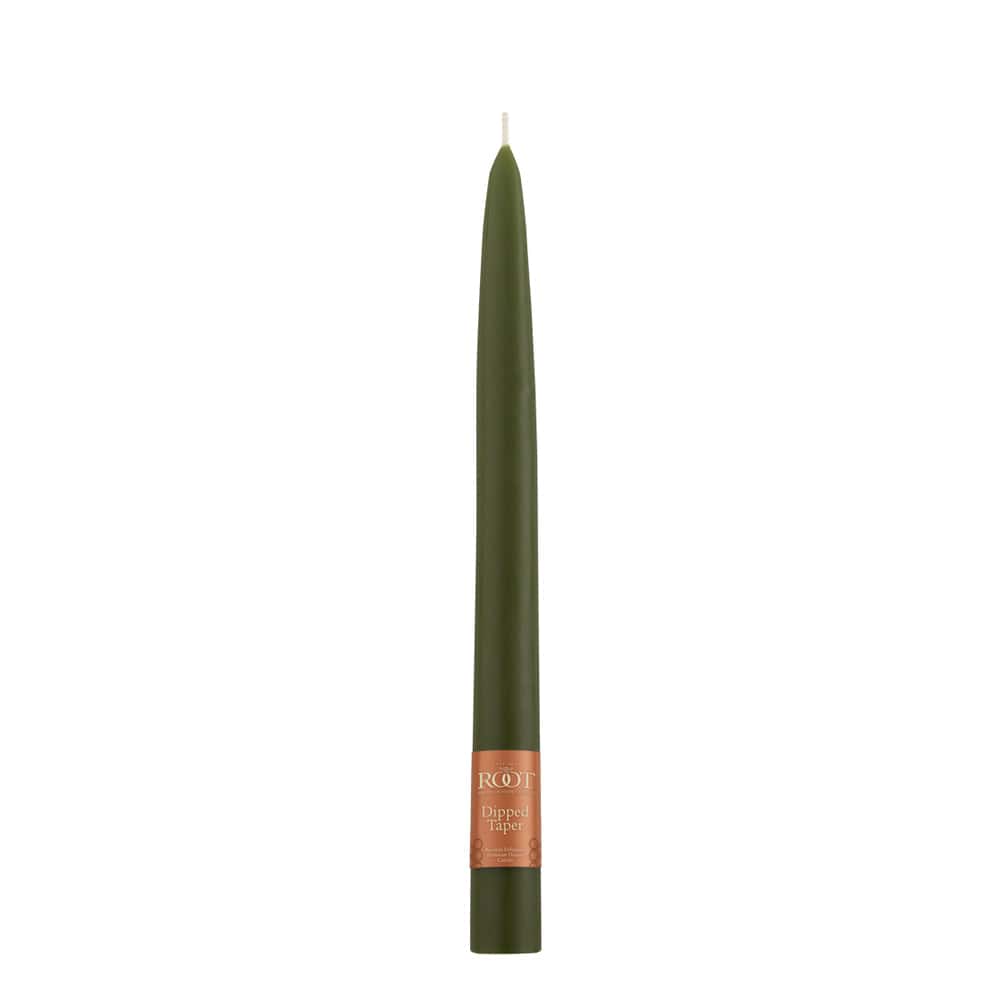 Root Candles Candles 9" / Dark Olive Dipped Taper Candles