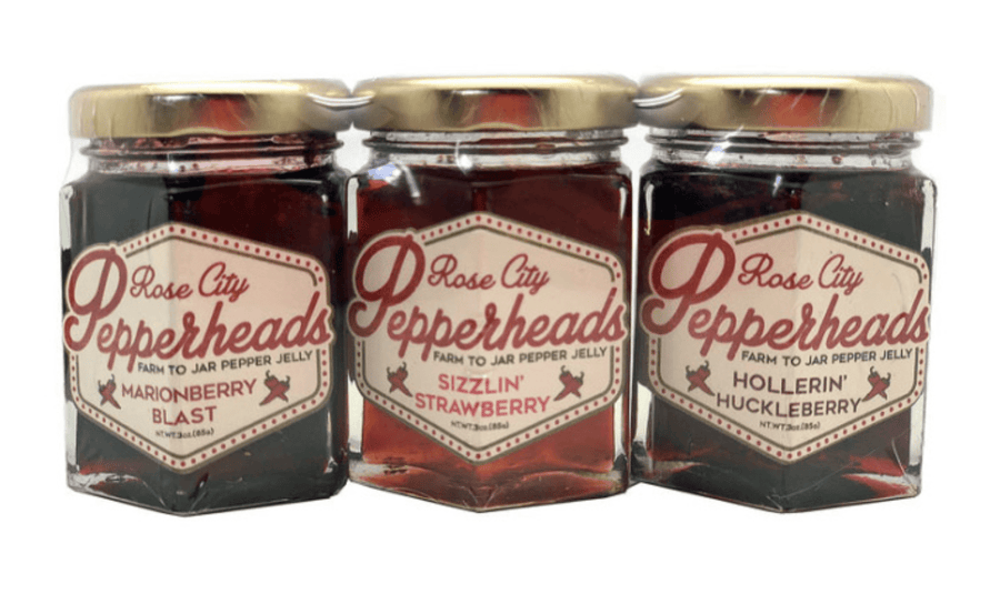 Rose City Pepperheads Food and Beverage Mini Berry Jelly Trio