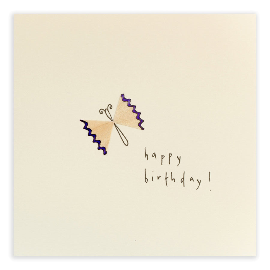 Ruth Jackson Card Butterfly Birthday Pencil Shavings Card