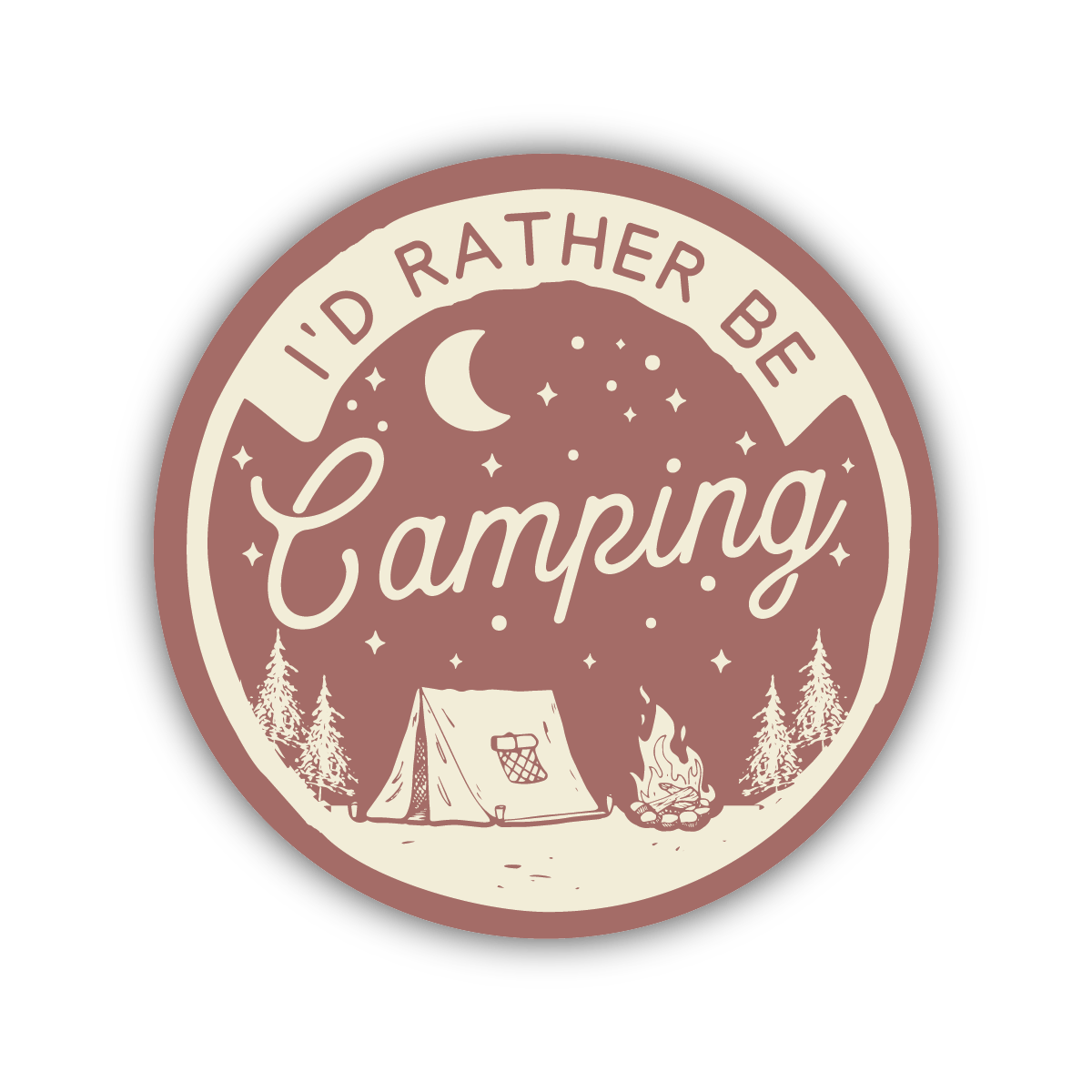 I'd Rather Be Camping Sticker