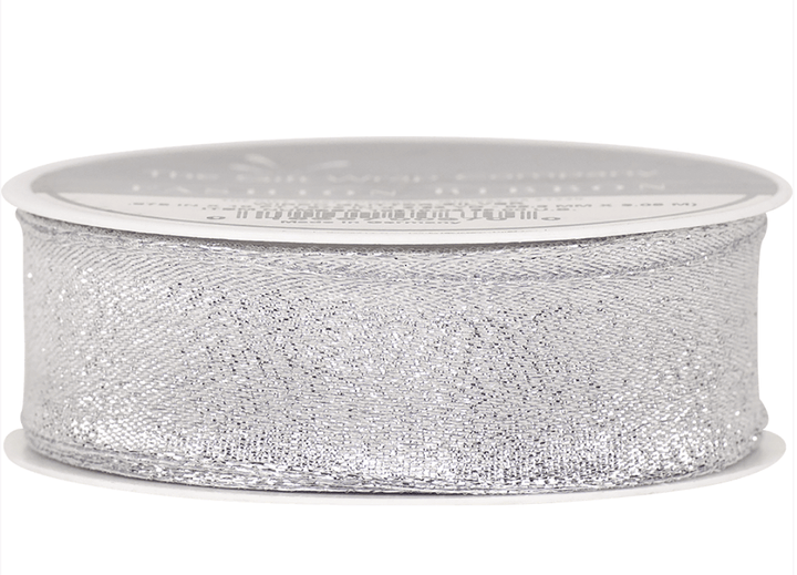 The Gift Wrap Company Ribbon Silver Wired Edge Brights Ribbon