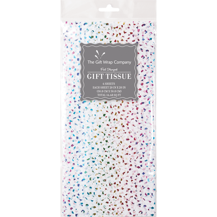 The Gift Wrap Company Tissue Paper Rainbow Confetti Foil Tissue