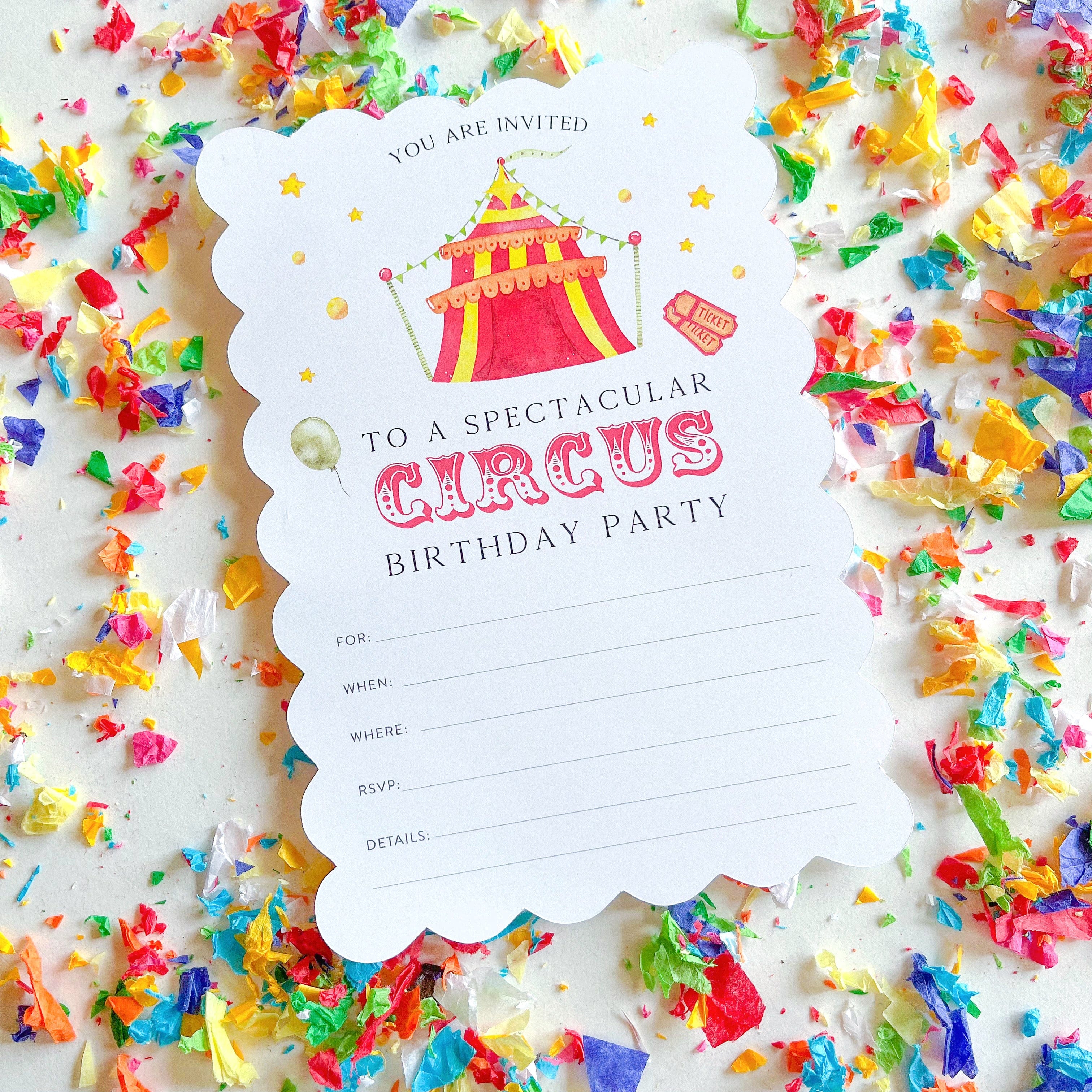 Carnival Invitation Template, Printable Birthday Party Invite