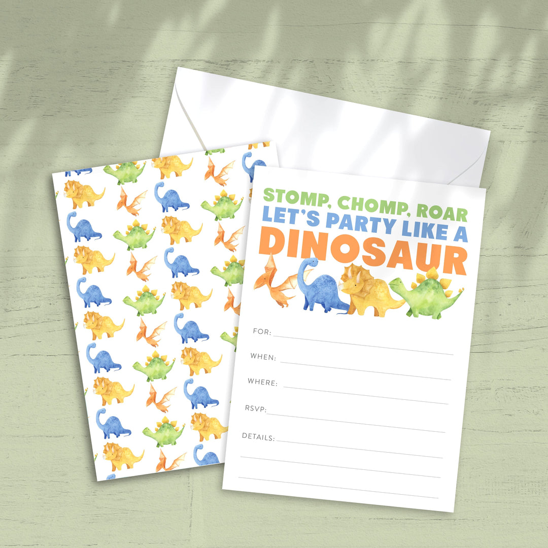 The Paxton Press Invitations Stomp Roar Dino Birthday Invites Set of 25