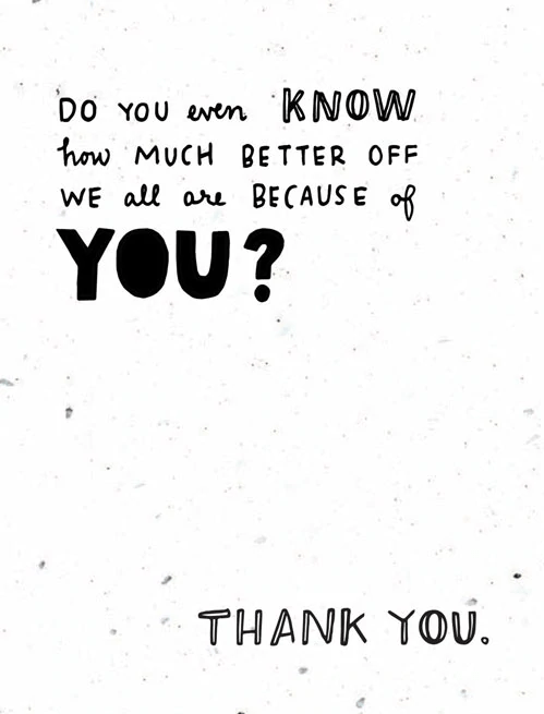 Thoughtful Human Single Card Better Off Card