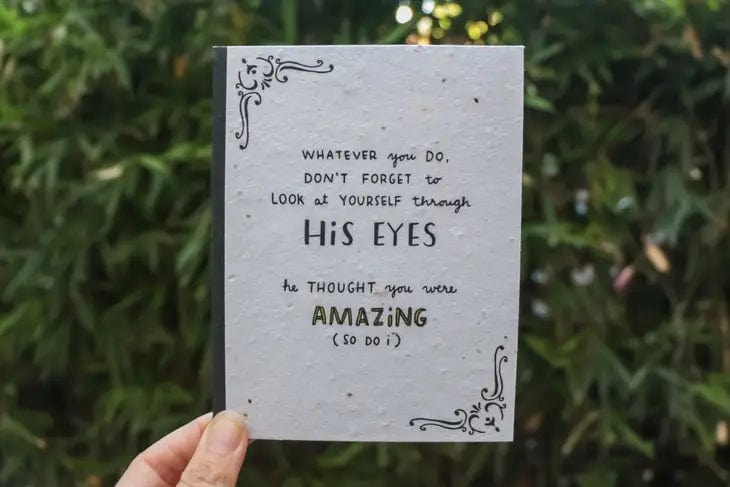 Thoughtful Human Single Card His Eyes Day Card