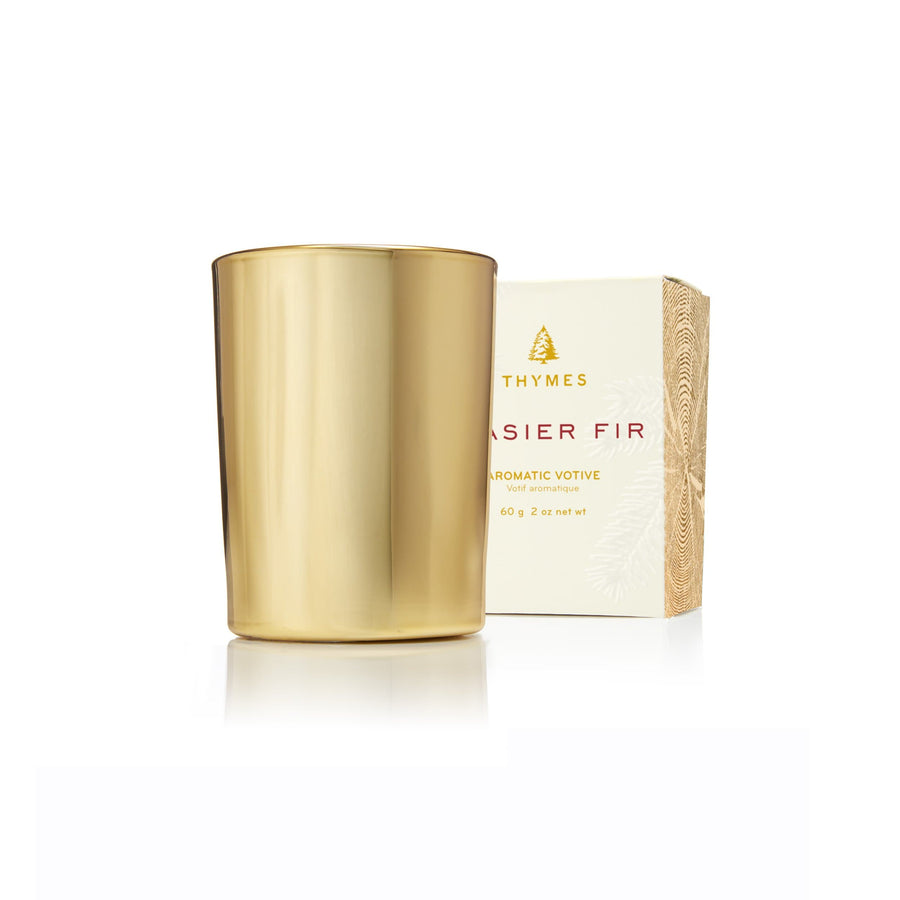Thymes Votive Frasier Fir Gilded Gold Votive Candle