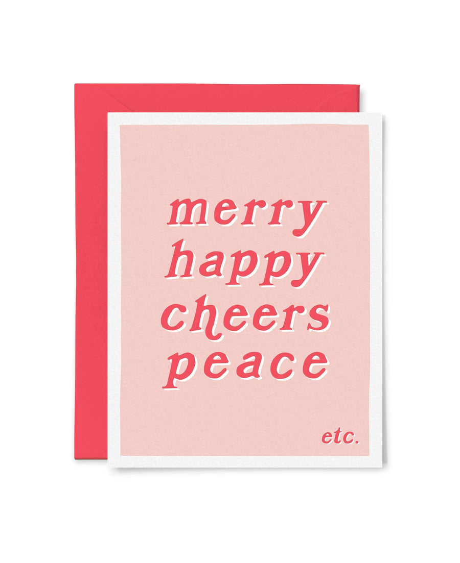 Tiny Hooray Card Merry Happy Etc. Holiday Card