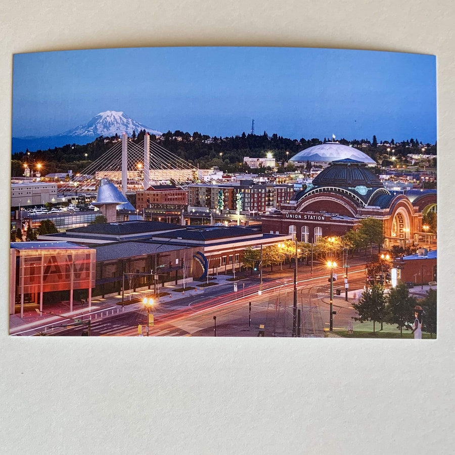 Tom Haseltine Photography Postcard Mount Rainier over Tacoma Card