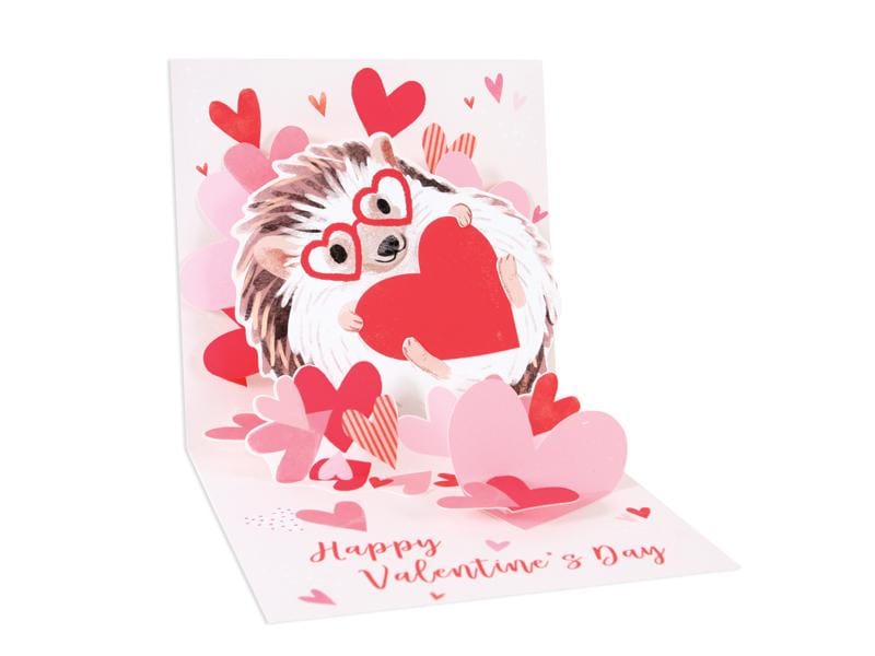 Up With Paper Card Hedgehog Love Valentine Pop-Up Card