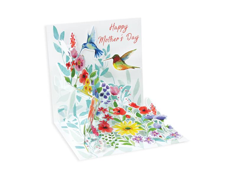 Up With Paper Card Hummingbirds Mother's Day Pop-Up Card