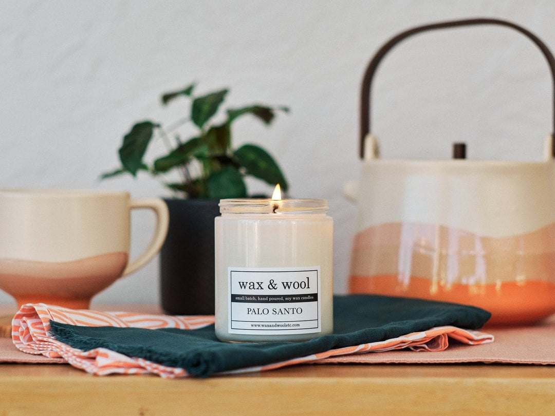 wax & wool Candle Palo Santo - 9 oz Pure Soy Wax Candle