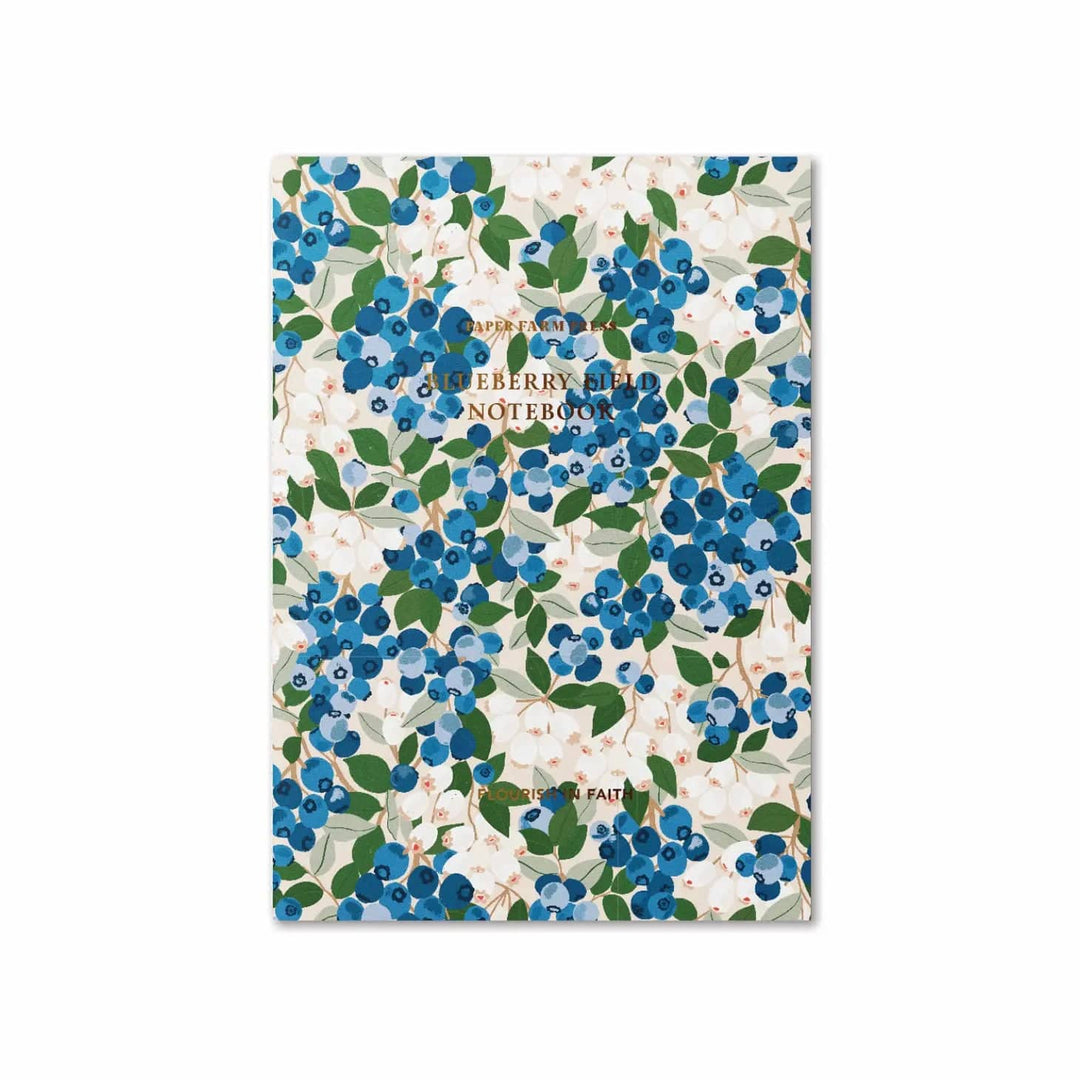 Paper Farm Press Notebook "Flourish in Faith" Blueberry Field Notebook