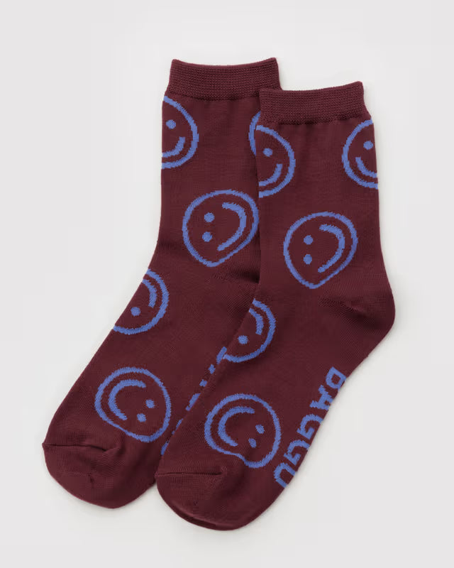 Crew Sock | Mahogany Happy
