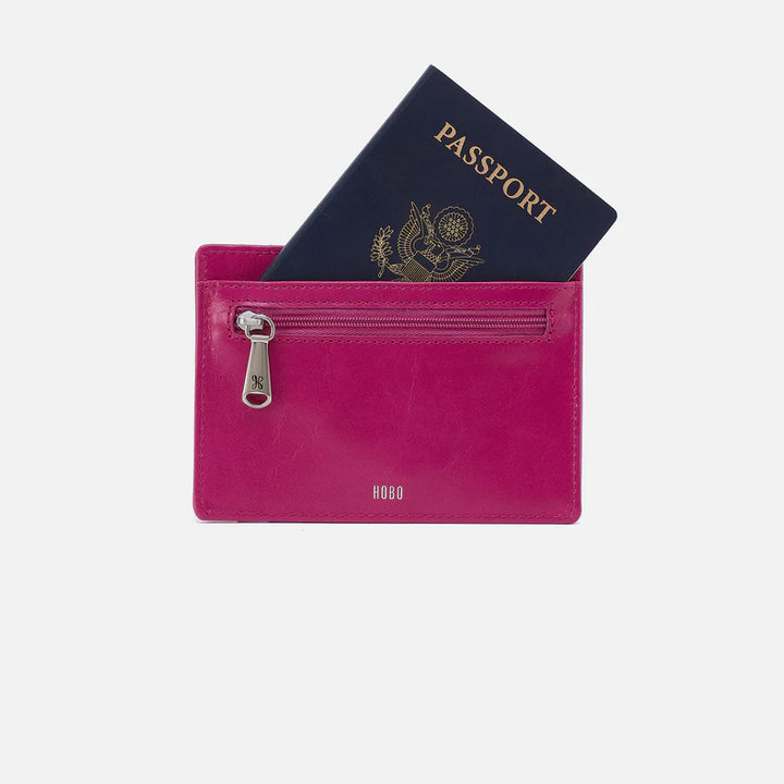 Euro Slide Card Case - Polished Leather | Cactus Flower