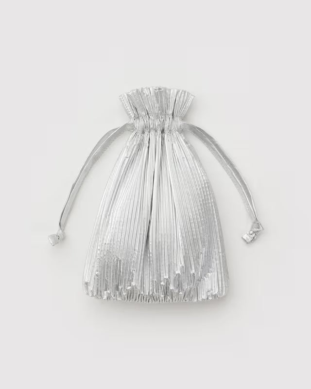 Pleated Baggu | Chrome Metallic