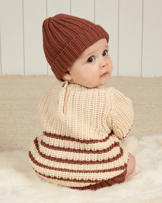 Chunky Knit Beanie - Cranberry