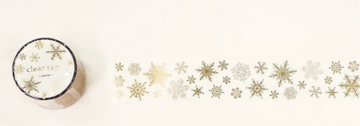 Gold Snowflake Washi Tape | 30mm Width