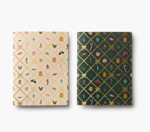 Christmas Argyle Pocket Notebooks - Set of 2