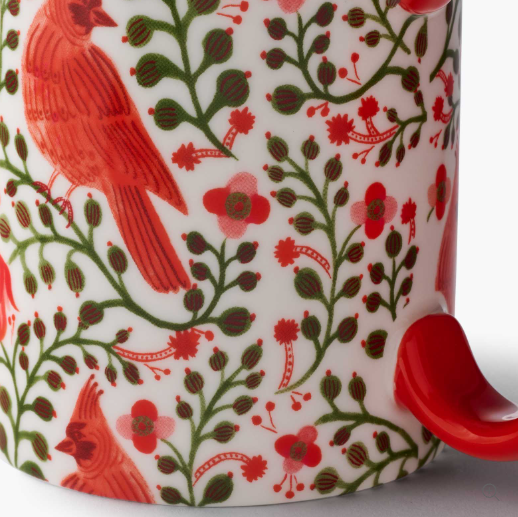 Christmas Cardinals Porcelain Mug