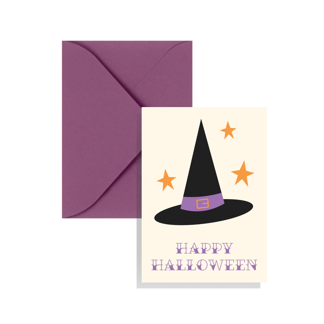 Witch's Hat and Broom Enclosure Card 