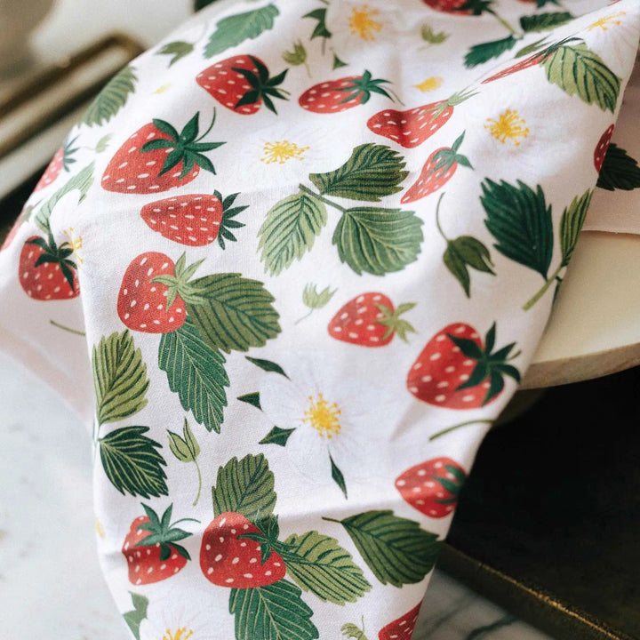 Paper Farm Press Tea Towel Strawberry Patch Tea Towel