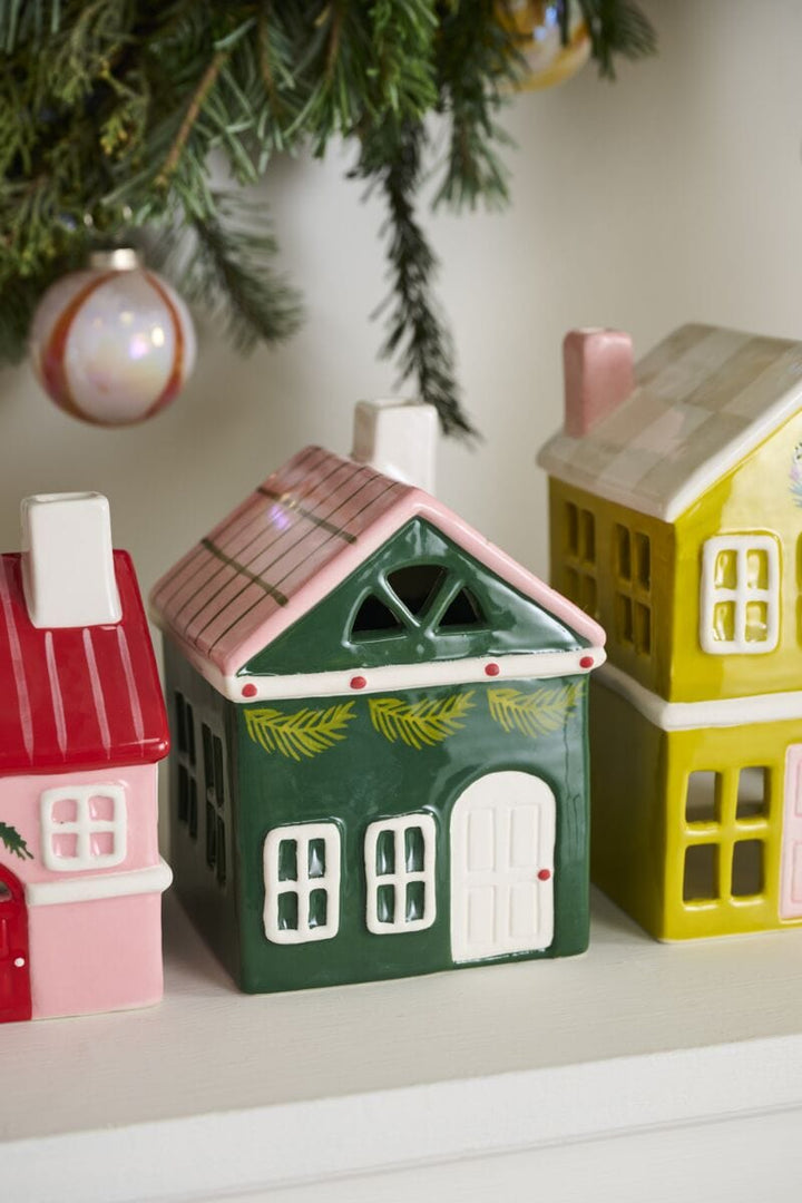 Accent Decor Holiday Decor Merrivale House Figurine - Green