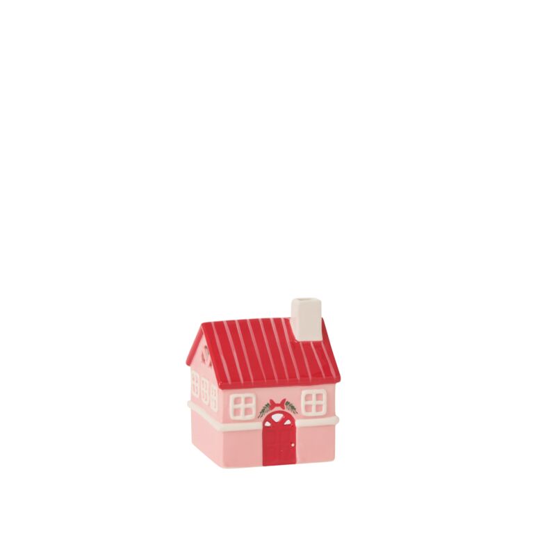 Accent Decor Holiday Decor Merrivale House Figurine - Pink