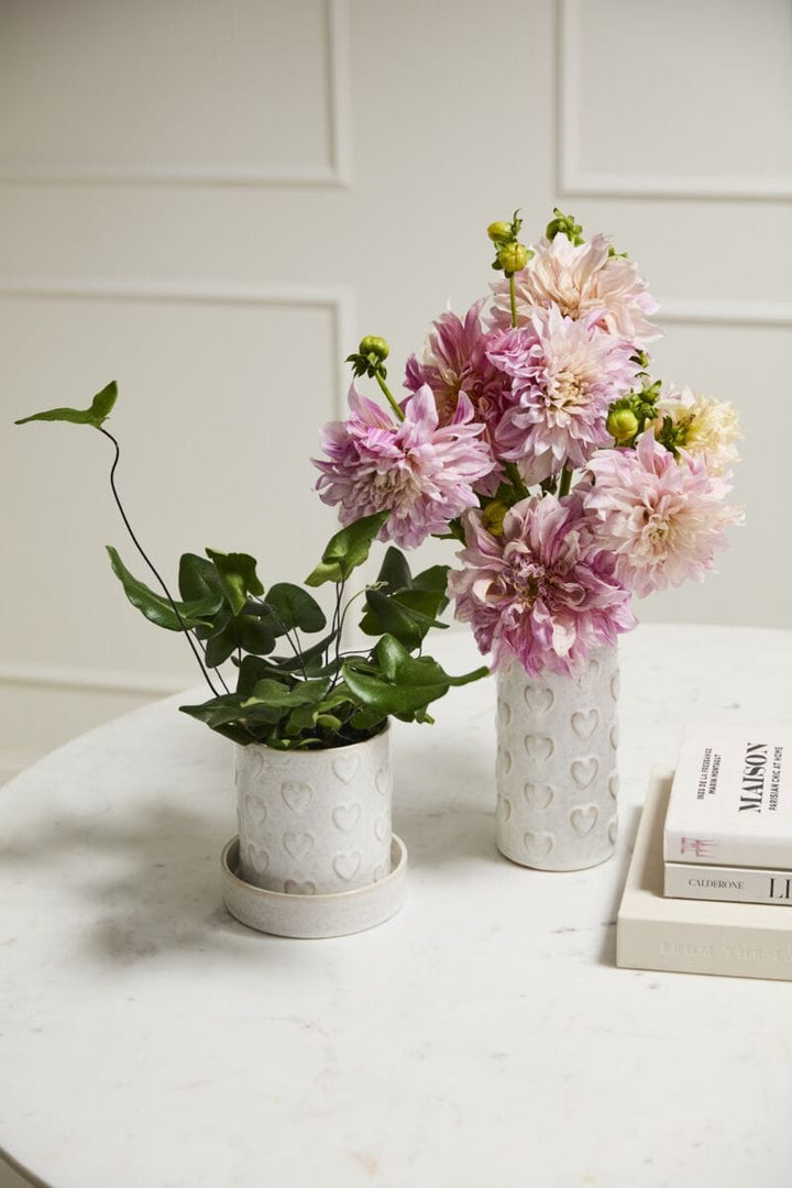 Accent Decor Home Heartfelt Pot with Saucer