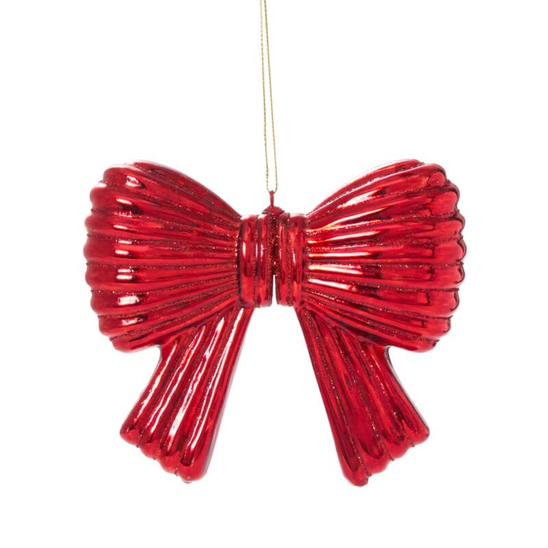 Accent Decor Ornament Metallic Bow Ornament - Red
