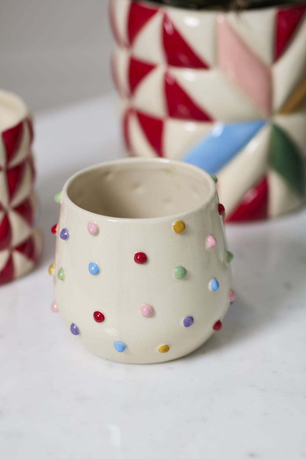 Accent Decor Plants Color Dot Pot