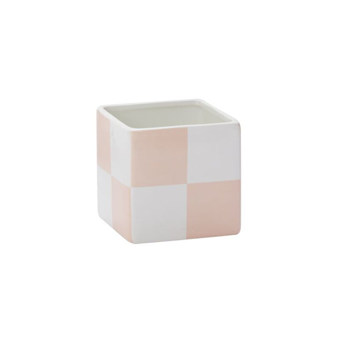 Accent Decor Pots & Planters Blushed Urban Checkered Square 4.75"x 4.75"