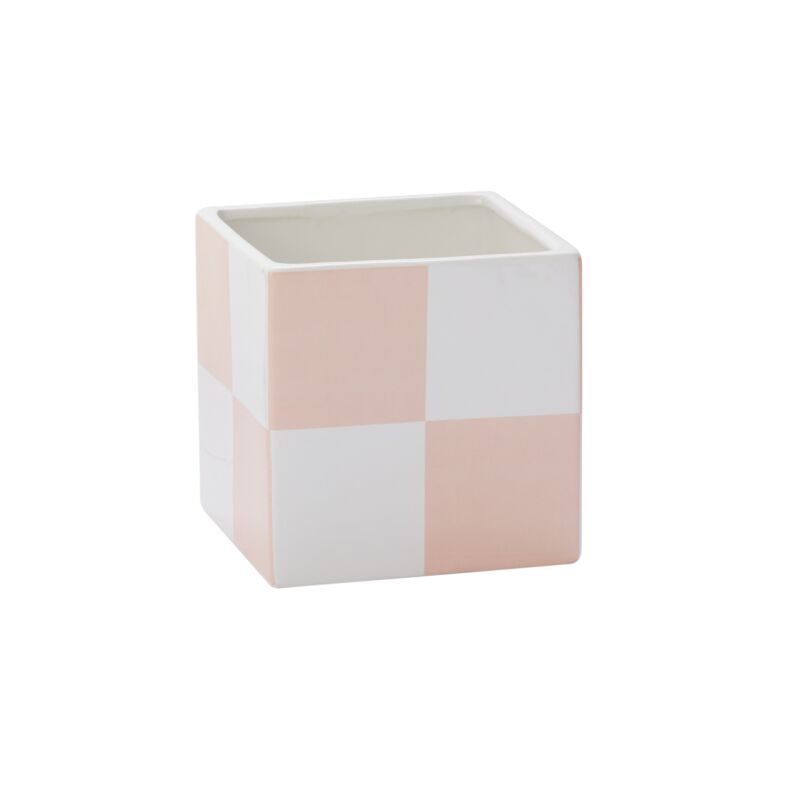 Accent Decor Pots & Planters Blushed Urban Checkered Square 6.25"x 6.25"