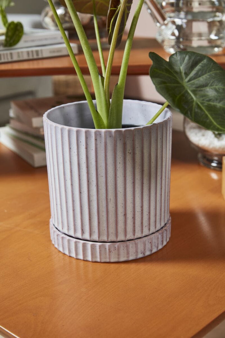 Accent Decor Pots & Planters Light Purple Los Feliz Pot with Saucer 5"x 5.5"