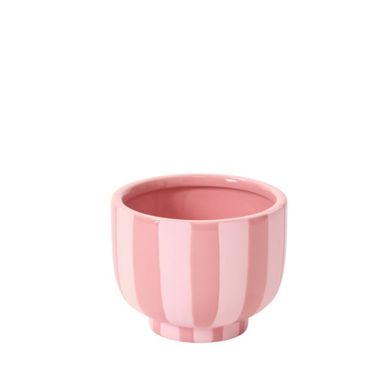 Accent Decor Vases Pink Striped Compote 4.5"x 3.5"