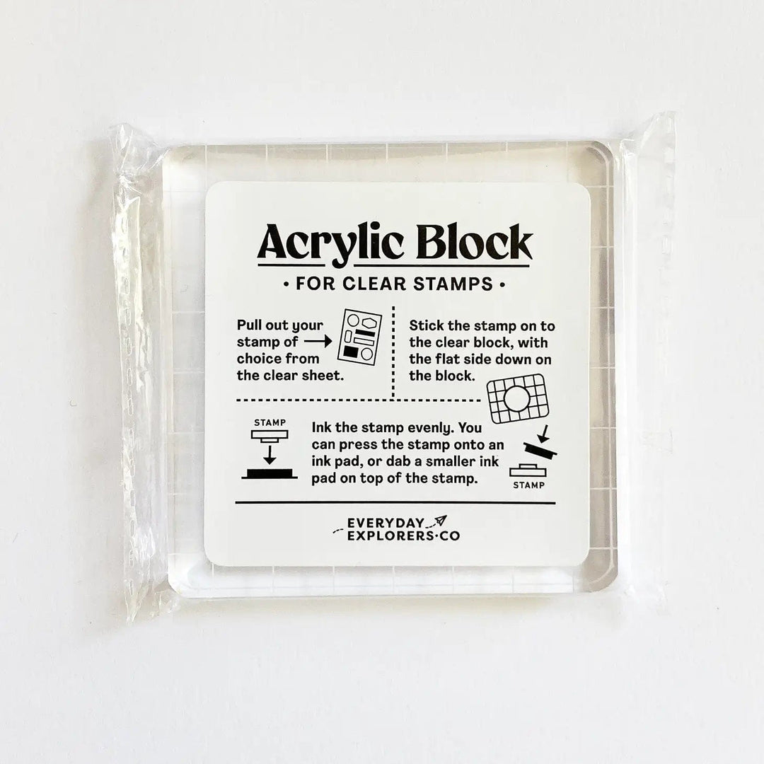 Everyday Explorers Co Art Supplies 3 x 3 Clear Acrylic Block