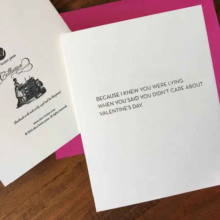 Alice-Louise Press Card Didn't Care About Valentine's Day Card