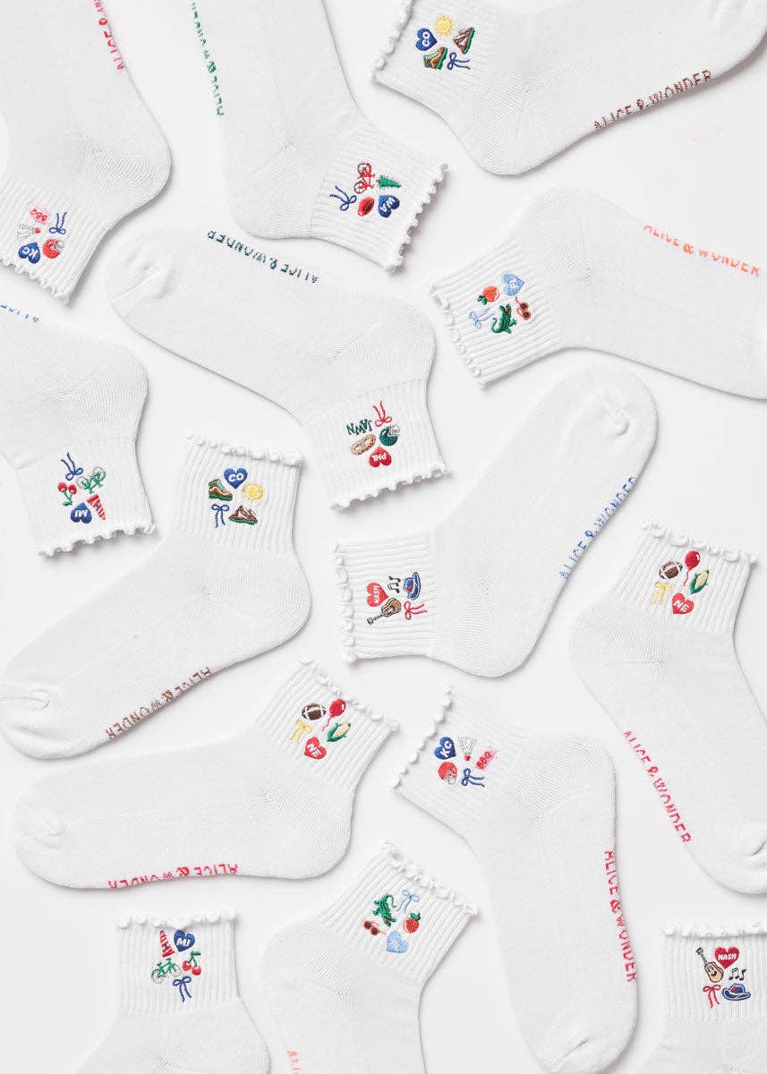 Alice & Wonder Fashion Washington Icons Ruffle Sock