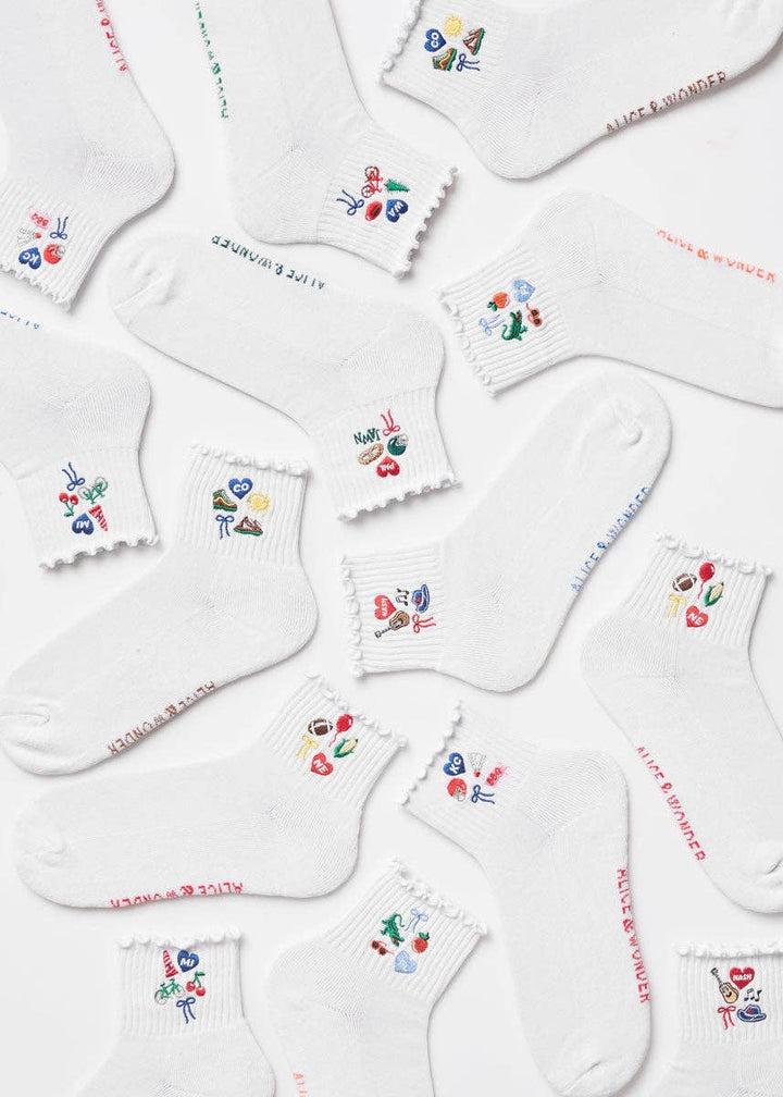 Alice & Wonder Fashion Washington Icons Ruffle Sock