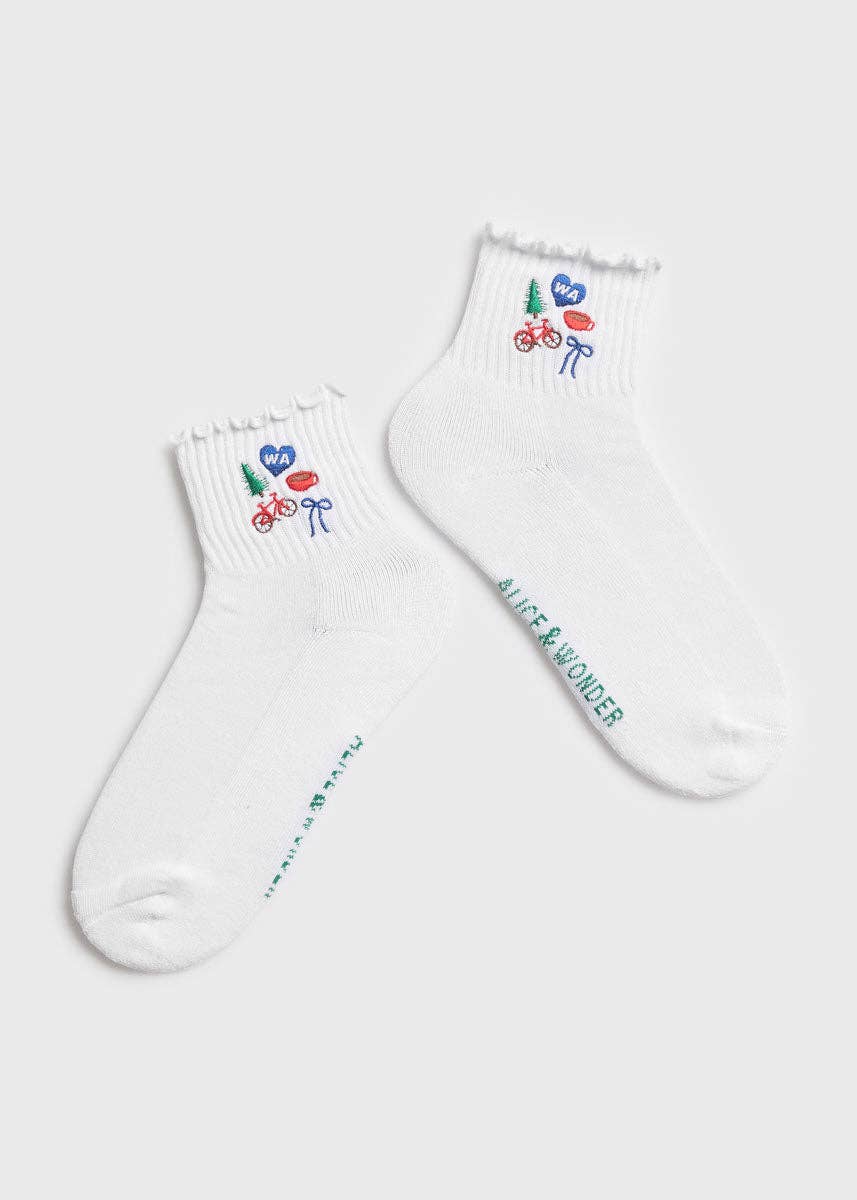 Alice & Wonder Fashion Washington Icons Ruffle Sock