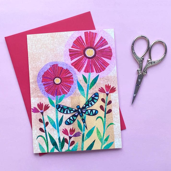 Allport Card Dragonfly Flower Get Well Card