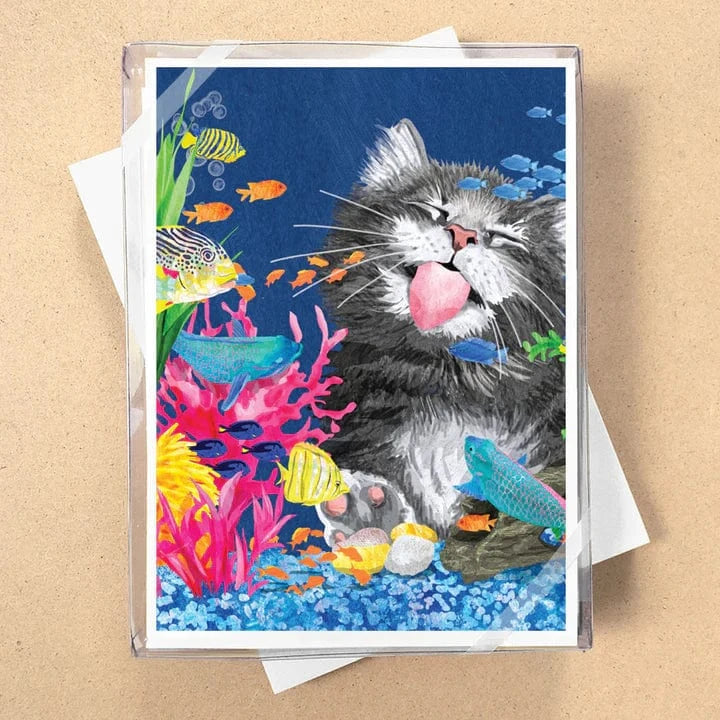 Allport Cards Cat Gone Fishing Birthday Card