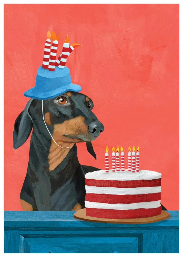 Allport Cards Dachshund Cake Birthday Card