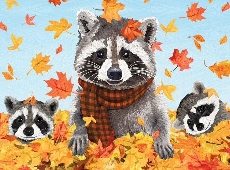 Allport Cards Raccoon Family Card