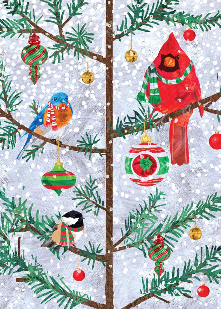 Allport Holiday 3 Birds in Tree Boxed Holiday Cards