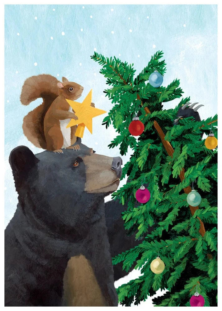 Allport Holiday Bear and Squirrel Boxed Holiday Cards